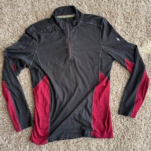 Smartwool Charcoal and Multicolor Trim Quarter-Zip Pullover